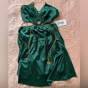 12th Tribe Emerald Cutout Mini Dress NWT